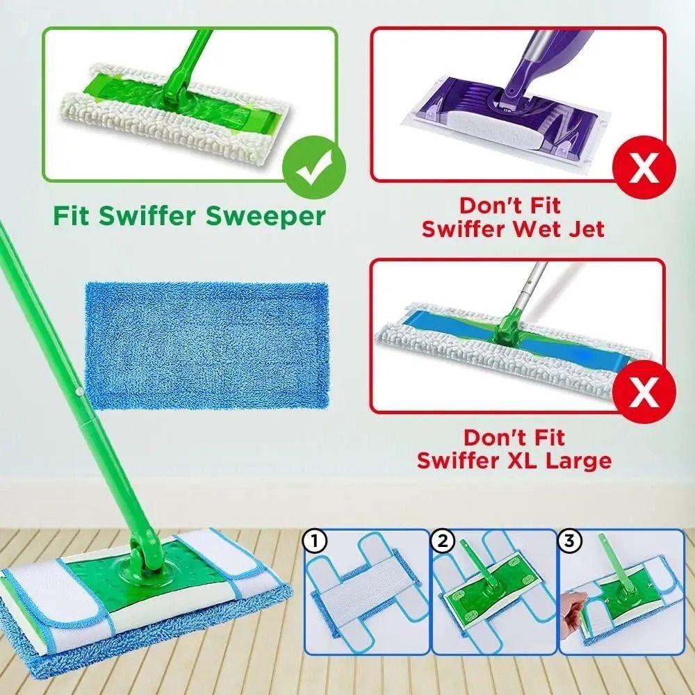 Wet/Dry Use Floor Mop Pad Microfiber Scouring Pads New Replaceable Mop Cloth For Swiffer Sweeper