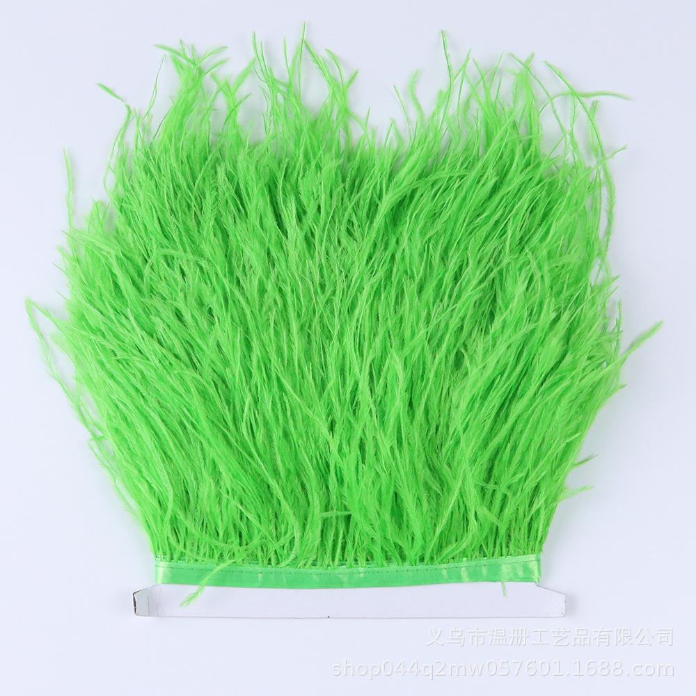 8-10 см Страусиная отделка Хаки Перьевая лента Бахрома для шитья Высокое качество Plumas Поделки Костюмы Украшение для вечеринки