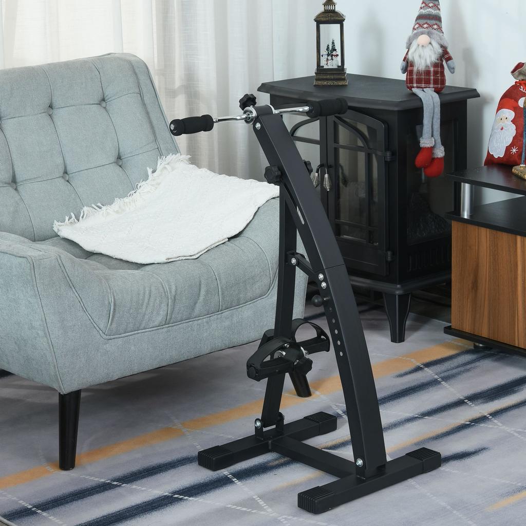 Stationary bike pedal exerciser arm leg rehabilitation 40L x 42.5W x 100H cm adjustable handlebar height black