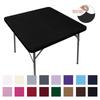 Square Fitted Table Cover Elastic Tablecloth Dining Kitchen Home PartyStretch Spandex Table Top Topper Slipcover