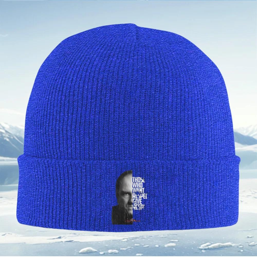Face image text give respect desire Unisex Women Unisex Knitted Hat Beanie Pullover Cap Winter Thermal Warm Christmas Outdoor Cycli
