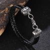 Genuine Double Black Braided Leather Chain Men Women Hot Surfer Bracelet Bangle Couples Jewelry Gift BB1090