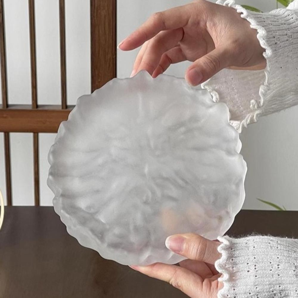 Изысканная тарелка из матового стекла Элегантная десертная тарелка Креативная тарелка для послеобеденного чая Кухня