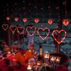 3 шт. Гирлянды-сердечки на присосках, Портативная лампа любви, Оконные гирлянды на День святого Валентина с пультом дистанционного управления, Праздничное романтическое освещение для