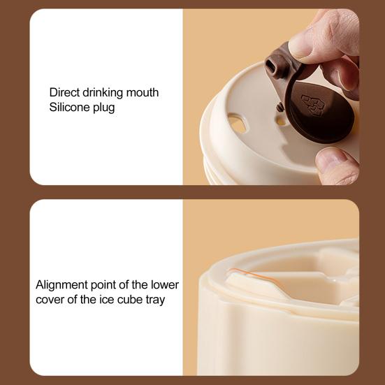 Чашка для холодного заваривания с формочкой для кубиков льда 500 мл, портативная кофейная чашка, простая двойная чашка для приготовления льда на лето