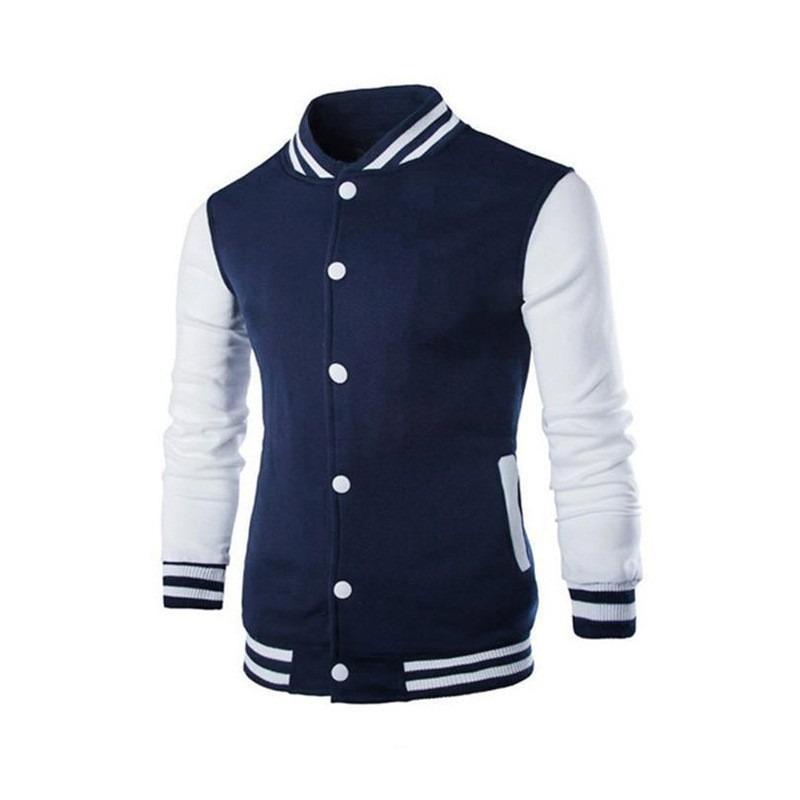 Men S Hooded Baseball Jacket Slim Fit Cardigan Sport Casual Wear
