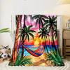 Tropical Sunset Beach Hammock print blanket soft and cozy perfect for the living room bed sofa or a nap,gift