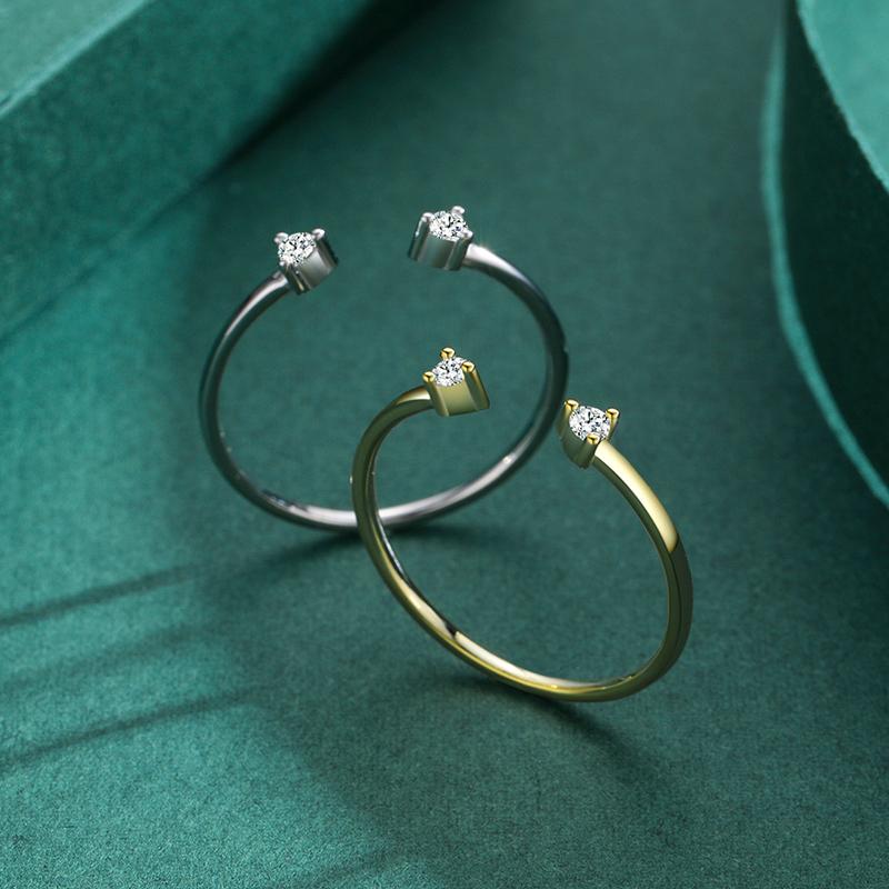 MODIAN Кольца на палец из стерлингового серебра 925 пробы с муассанитом цвета D, модное регулируемое кольцо для женщин, свадебные ювелирные украшения