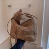 Yogodlns Женская тканая сумка в стиле ретро Sen Grass, новинка 2023 года, тканая сумка большой емкости для отдыха, модная сумка на плечо для пляжного отдыха, женская сумка