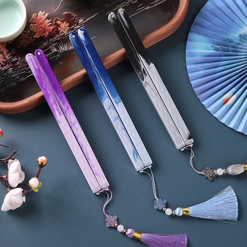 Китайский стиль печатный узор орнамент искусство ремесло декоративные складные веера реквизит для выступлений бумага несколько цветов 6 цветов