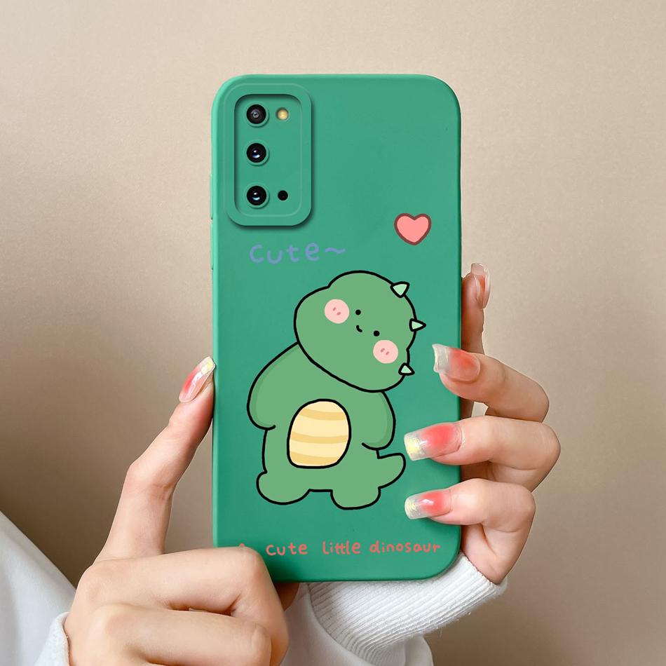Case For Samsung Galaxy S20 FE Plus Ultra Cute Soft Liquid Silicone Full Protection Bumper For Samsung S 20 GalaxyS20 Coque Gift
