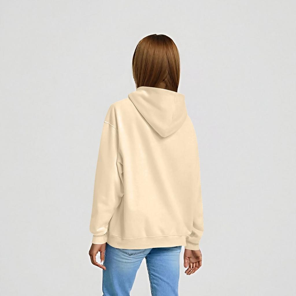 Женская однотонная толстовка с капюшоном с длинным рукавом и принтом на Хэллоуин