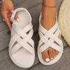 Fashion Wearing Sandals for Women New Korean Version for Summer 2025 New Popular Roman Fairy Style Flat Bottomed Student Line Sandals