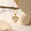 Minimalist Heart-Shaped Necklace In 18K Gold with Stainless Steel Pendant and Titanium Clavicle Chain for Women.