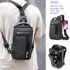 Men Small Backpack Chest Pack Shoulder Bag with USB Charging Port Travel Male Waterproof Nylon Sling Messenger Cross Body Bags