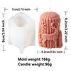 Embossed Santa Candle Silicone Mold Christmas Elk Cylinder Plaster Making Tool Handmade Mold Stripe Column Party Decoration Handmade Gift