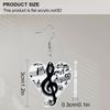 2D Плоский узор из музыкальных нот Акриловый материал Серьги-подвески Рождественский подарок на День благодарения