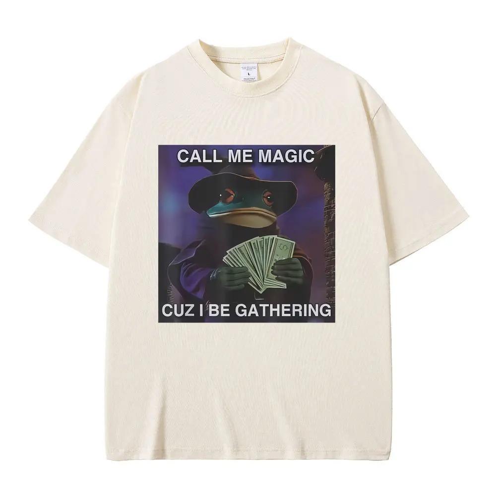 Call Me a Magician Cause Im at the Party Funny Frog Meme Graphic TShirt Unisex Men Casual Humorous Vintage Oversized Tshirt