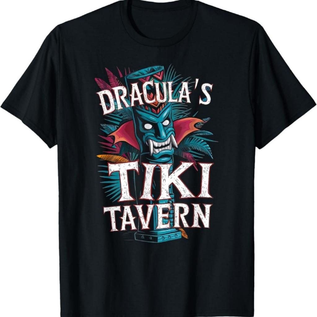 Dracula's Tiki Tavern Tropical Horror Fan Summer Tiki Bar T-Shirt
