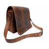 Men's Vintage Goat Leather Full Flap Messenger Laptop Satchel Shoulder Bag