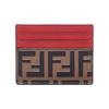 F Есть Золотой Логотип FF Узор Тисненая Кожаная Картхол Женские аксессуары Красный 8M0445AAIIF13VJ