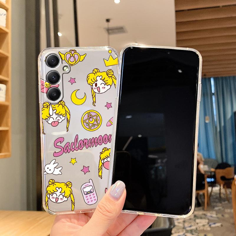 Мягкий прозрачный силиконовый чехол с рисунком для девочек для Samsung A55 M35 S24 Xiaomi Redmi Note 13 Pro 13C iPhone 15, противоударный защитный бампер для камеры