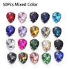 50Pcs/Pack Teardrop Shape Glitter Sewing Rhinestones Diamond Beads Ornament  For Needlework