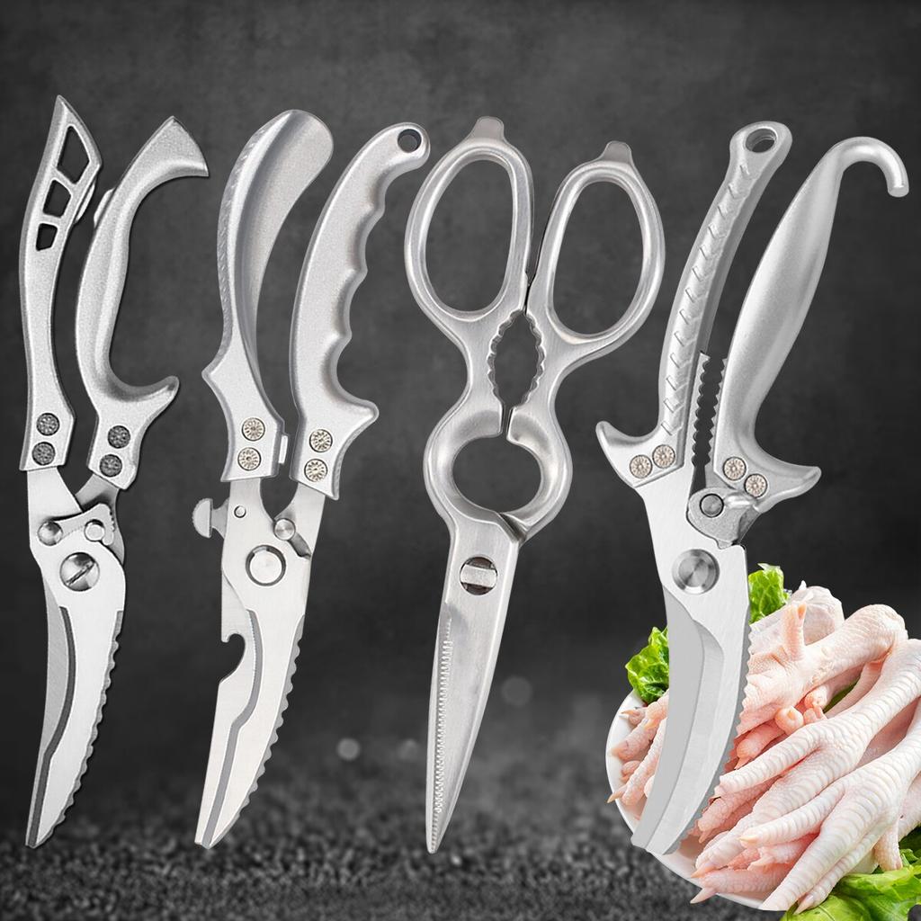 Stainless Steel Kitchen Scissors Multi-function Chicken Bone Seafood Cooking Scissors Duck Fish Cutter Shears