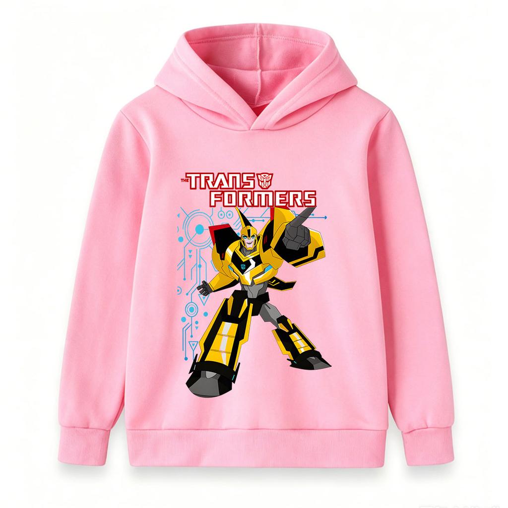 Kids Boys Girls Casual Pullover Hoodie, Cool Cartoon Mecha Robot Pattern Long Sleeve Hooded Sweatshirt, Comfortable Loose Top For Daily Wear And Outdo