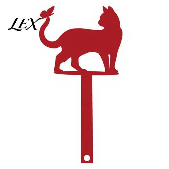 Mailbox Decoration Yard Iron Signage with Fixed Holes, Metal Cat Butterfly Decoration, Silhouette Sign Outdoor for Wood Leather Mailboxes Red Decor