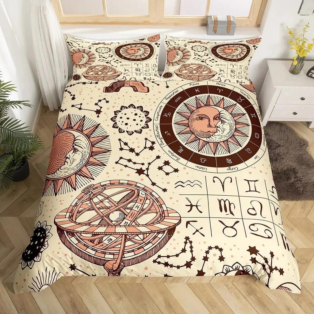 3D Символы Викинг Руны Набор Пододеяльников Комплекты Постельного Белья Полный Размер, Скандинавский Чехол для Одеяла Стиранный Чехол-Покрывало из Микрофибры