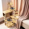 Сизалевое дерево для кошек с многоуровневыми платформами, лежанкой и космической капсулой - Компактный игровой комплекс