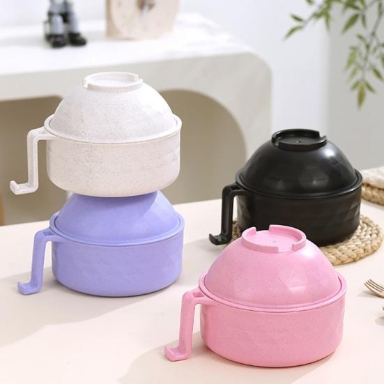 Набор мисок для приготовления лапши рамэн с ручками, ложка, быстрая варка рамэн для студенческого общежития