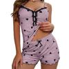 Стильный женский пижамный комплект с V-образным вырезом - Удобная и сексуальная майка с шортами на пуговицах