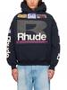 RHUDE Унисекс Свободная стираная велюровая толстовка в американском гоночном стиле