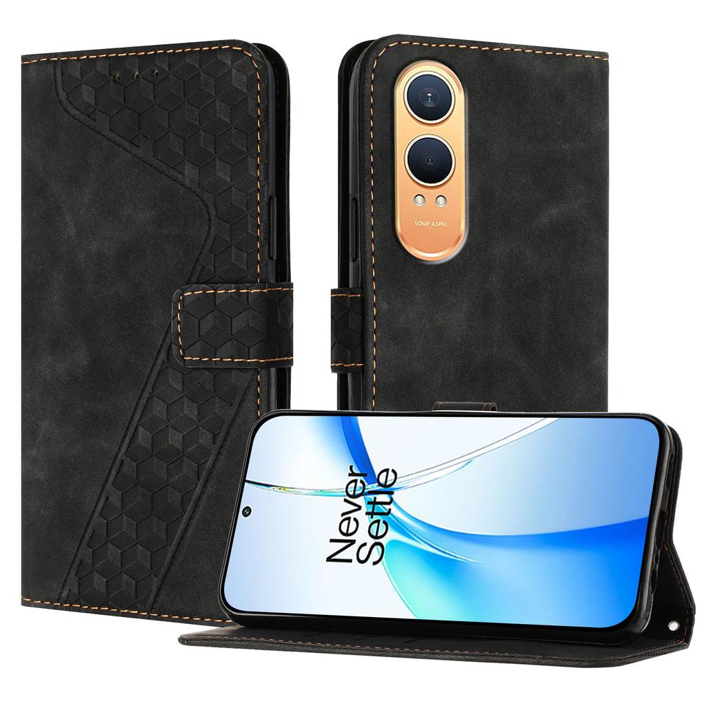 For OnePlus Nord CE4 Lite 5G Leather Case 7-Shaped Pattern Wallet Stand Shockproof Phone Cover