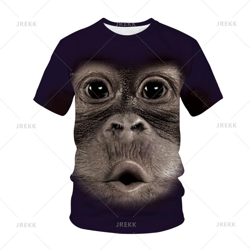 Funny Monkey Gorilla Graphic T Shirt 3D Print Streetwear Tee Men Women Fashion Tops Hip Hop Tshirt Kids Boys Kawaii Y2k Clothing