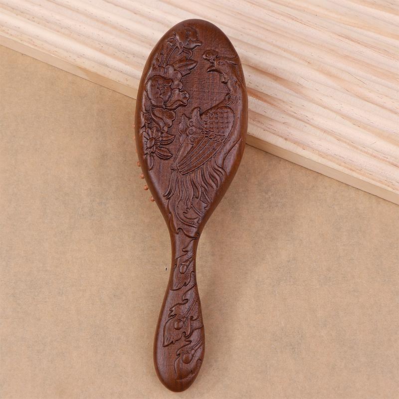 Массажная расческа с воздушной подушкой из сандалового дерева, расческа для резьбы по волосам, профессиональная здоровая массажная щетка, высококачественная расческа для волос