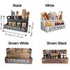 Space Saving Spoon Fork Storage Box Wooden Cutlery Storage Box Tableware Storage Rack  Living Room