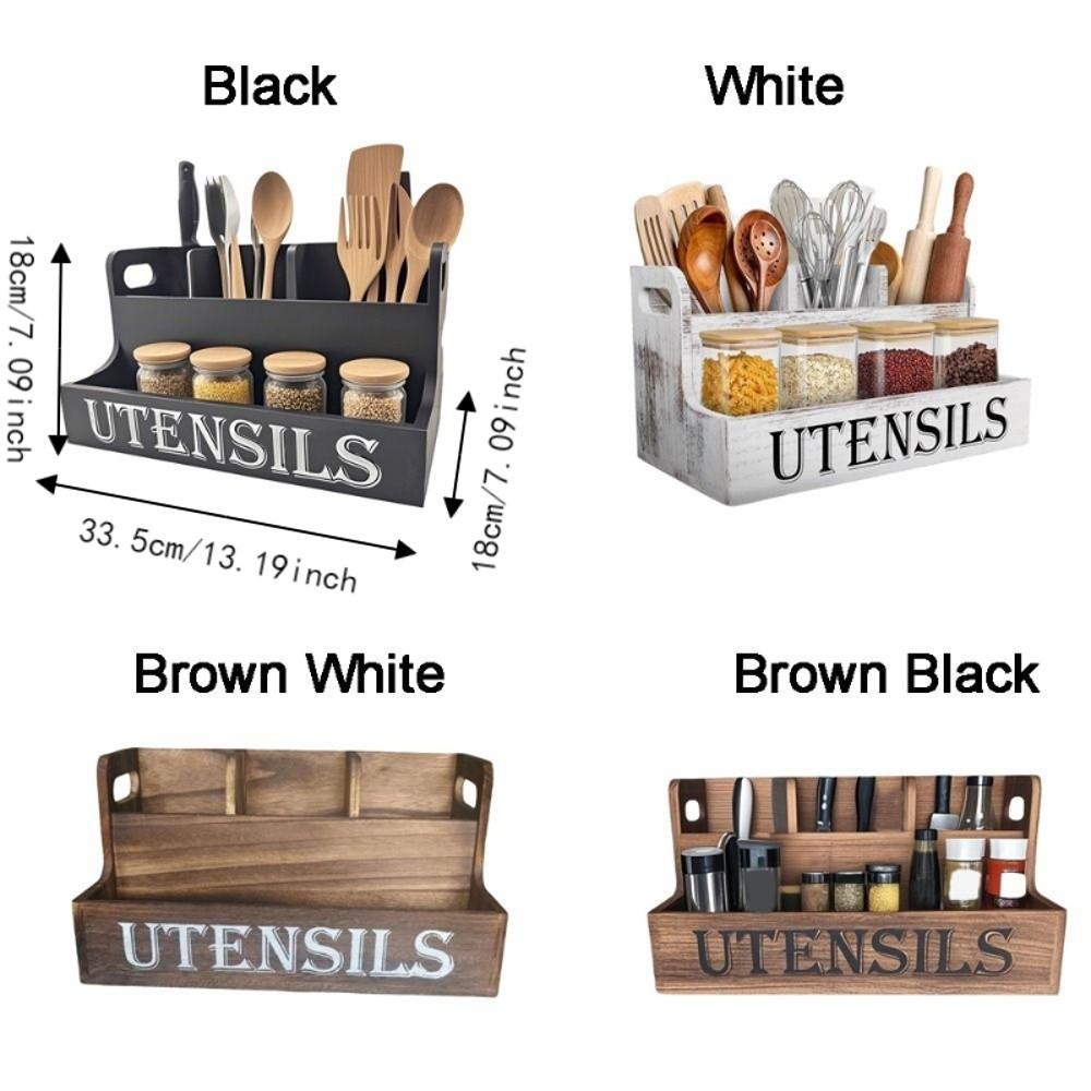 Space Saving Spoon Fork Storage Box Wooden Cutlery Storage Box Tableware Storage Rack Living Room