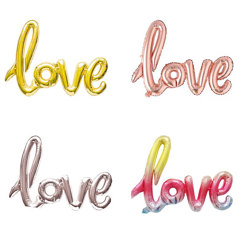 Красные лигатуры Письмо любви Фольгированный шар Свадьба День святого Валентина Юбилей Вечеринка Украшение Жена Любимый Романтический реквизит Подарок-сюрприз
