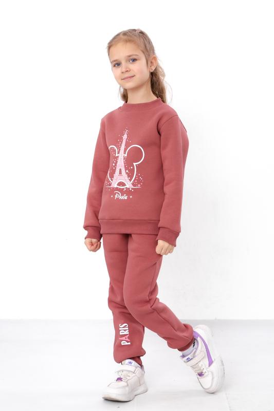 Set – Girls' Paris Print Warm Sweatshirt & Pants, Comfortable Fit, Winter 6063-025-33-5-1 HC