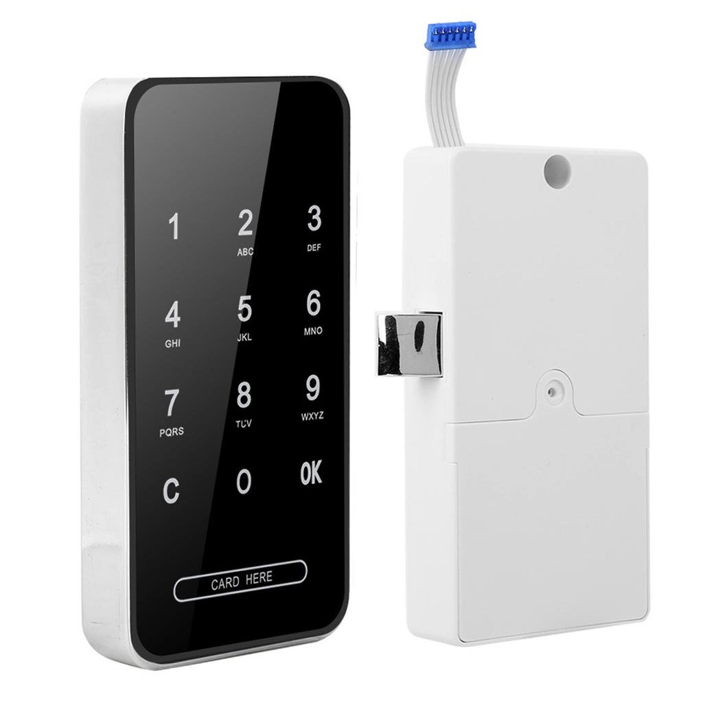 Electronic Password Card Lock RFID Smart Keyless Touch Screen for File Shoe Cabinet LockerSilver
