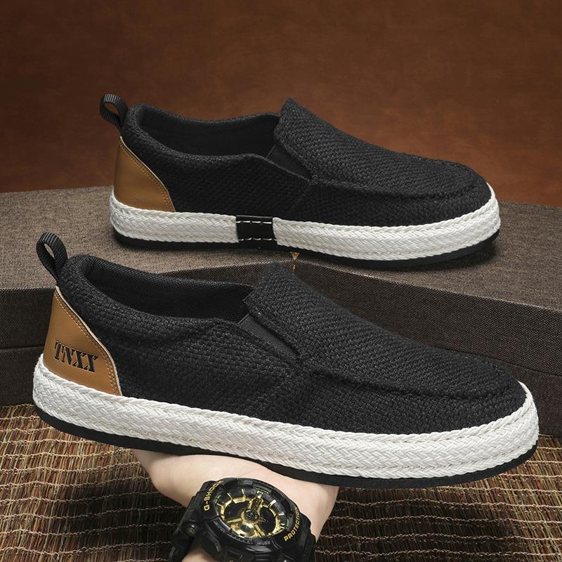 Summer New Casual Lazy Shoes Men's Fashion Outdoor Canvas Shoes Light Pedal Breathable Trend Board Shoes Men