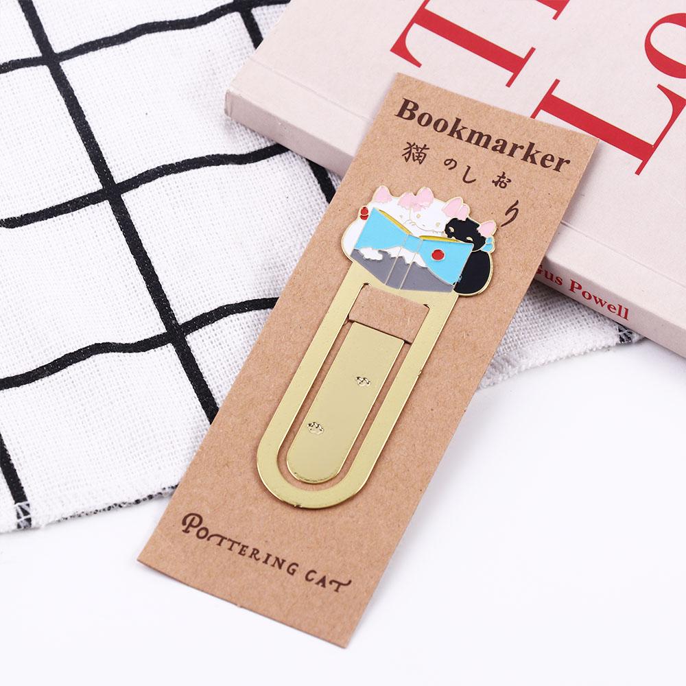 Supplies Paper Cilp Japanese Animals Reading Cat Bookmark Metal Bookmark Kittens Book Mark Bookmark