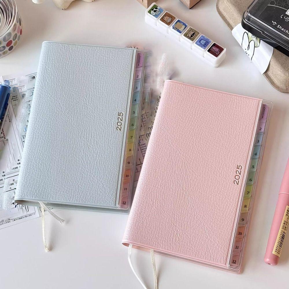 Кожаный блокнот для расписания 2025 года, портативный ежедневник, новый планировщик Memo 2025