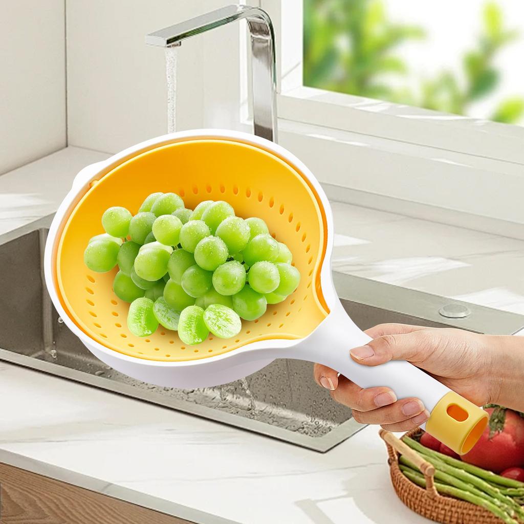 Двухслойная корзина для мытья овощей, фруктовница, гостиная, дом, креативная современная сетка, кухня в красном стиле