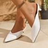 Fashion Spring New Brand Women Slippers Mules Thin Low Heel Shoes Pointed Toe Slip On Slippers Ladies Outdoor Dress Sandals Slides Women