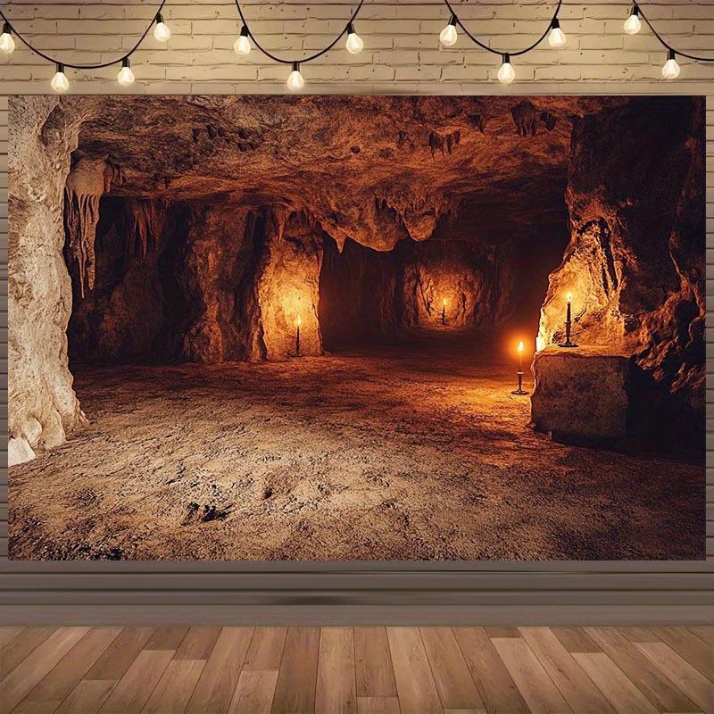 1 Uds. 2D background cloth "Magnificent cave foam background cloth, perfect creation of Halloween atmosphere" - Party Banner