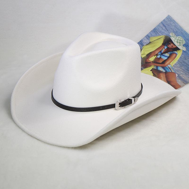 Осенне-зимняя мужская шерстяная ковбойская шляпа в стиле вестерн с металлической пряжкой, осенне-зимняя винтажная рыцарская шляпа из искусственной шерсти, ковбойская шляпа